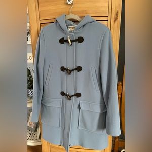 Talbots periwinkle wool blend women’s toggle coat size 10